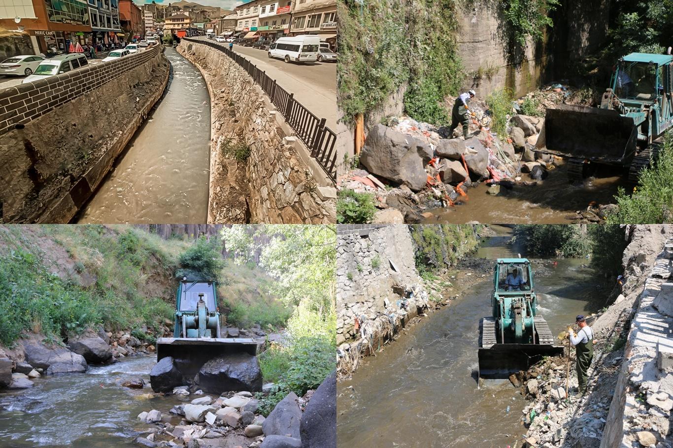 Çöplüğe dönen Bitlis deresinde temizleme çalışmaları başlatıldı